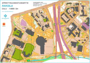 Sprinttisuunnistuskartta Raksila