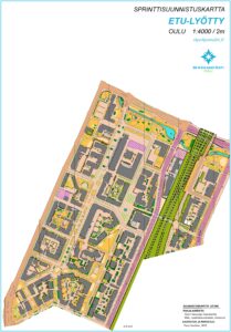 Sprinttisuunnistuskartta Etu-Lyötty